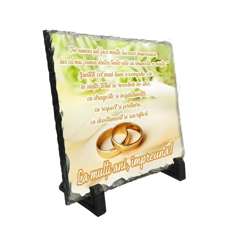 Doi oameni pot face multe lucruri... , piatra ardezie personalizata, cu mesaj model pa038